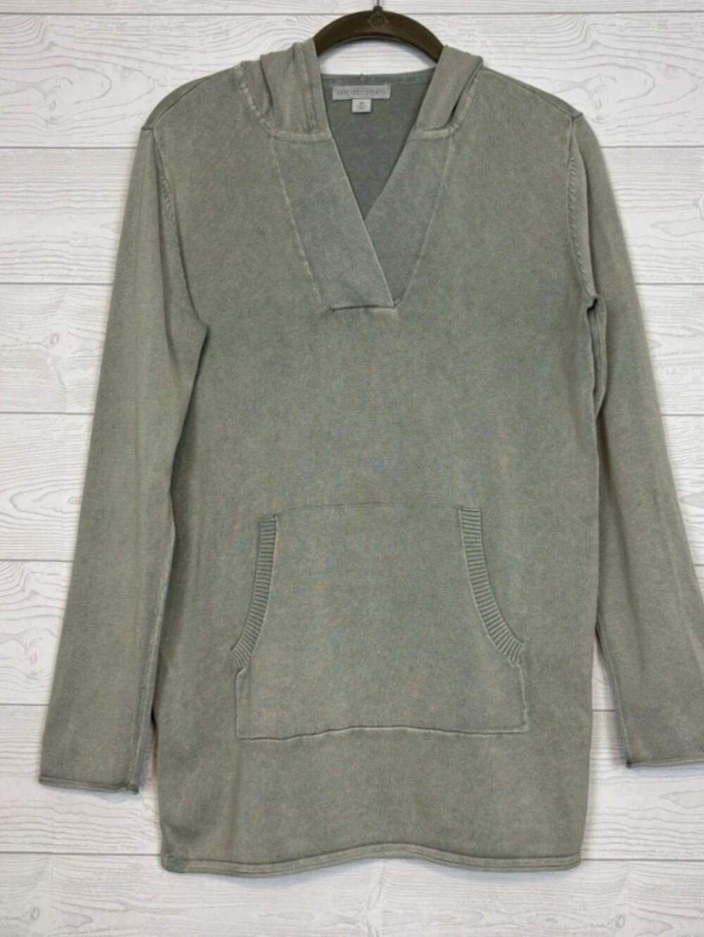 Barefoot Dreams Sunbleached Cotton Bonfire Hoodie Sage Green Size Xs